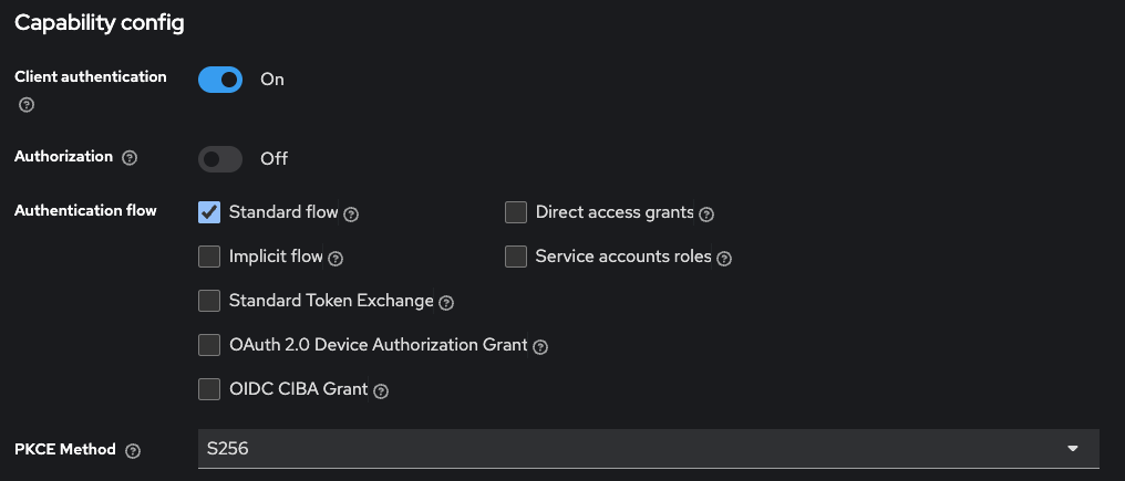 Keycloak Client Capability Configuration